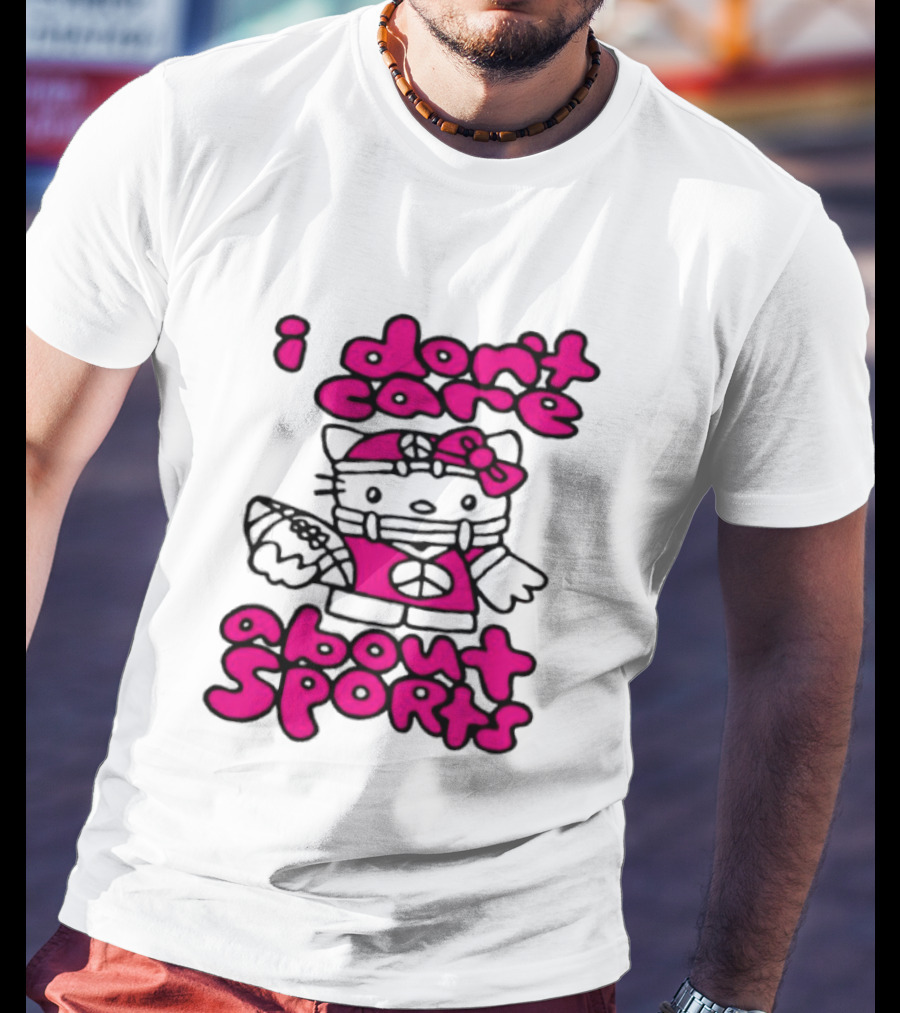 Hello Kitty I Don't Care About Sports Playful Attitude T-Shirt