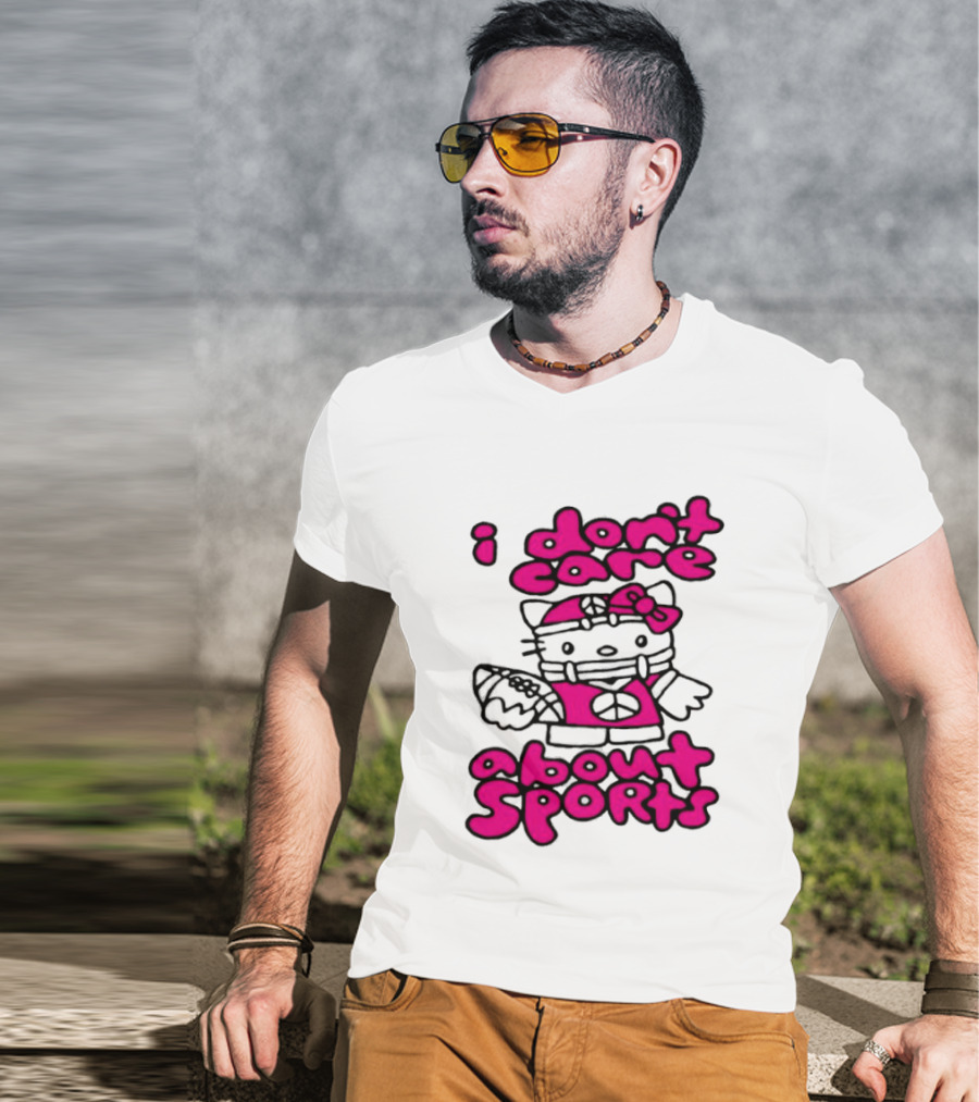 Hello Kitty I Don't Care About Sports Playful Attitude T-Shirt
