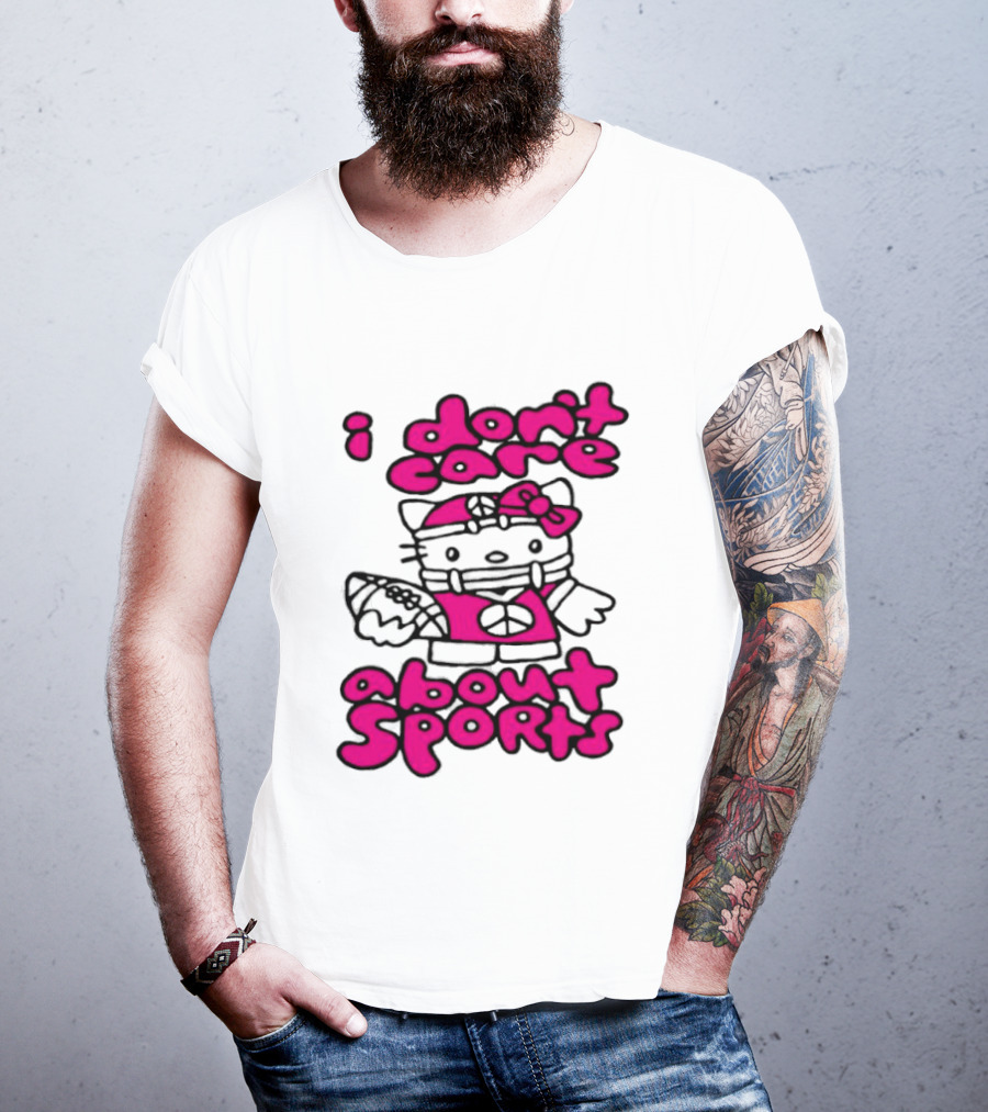 Hello Kitty I Don't Care About Sports Playful Attitude T-Shirt