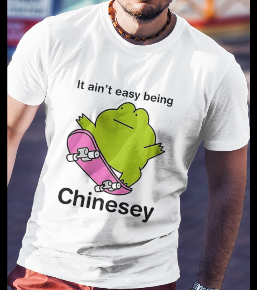 It Ain't Easy Being Chinesey Kawaii Frog On Skateboard T-Shirt