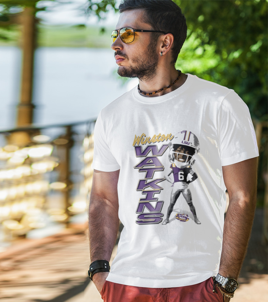 Winston Watkins LSU Tigers Football Caricature T-Shirt