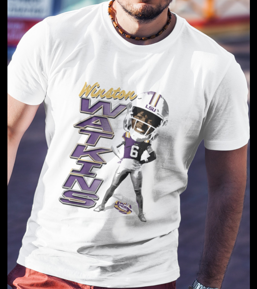 Winston Watkins LSU Tigers Football Caricature T-Shirt