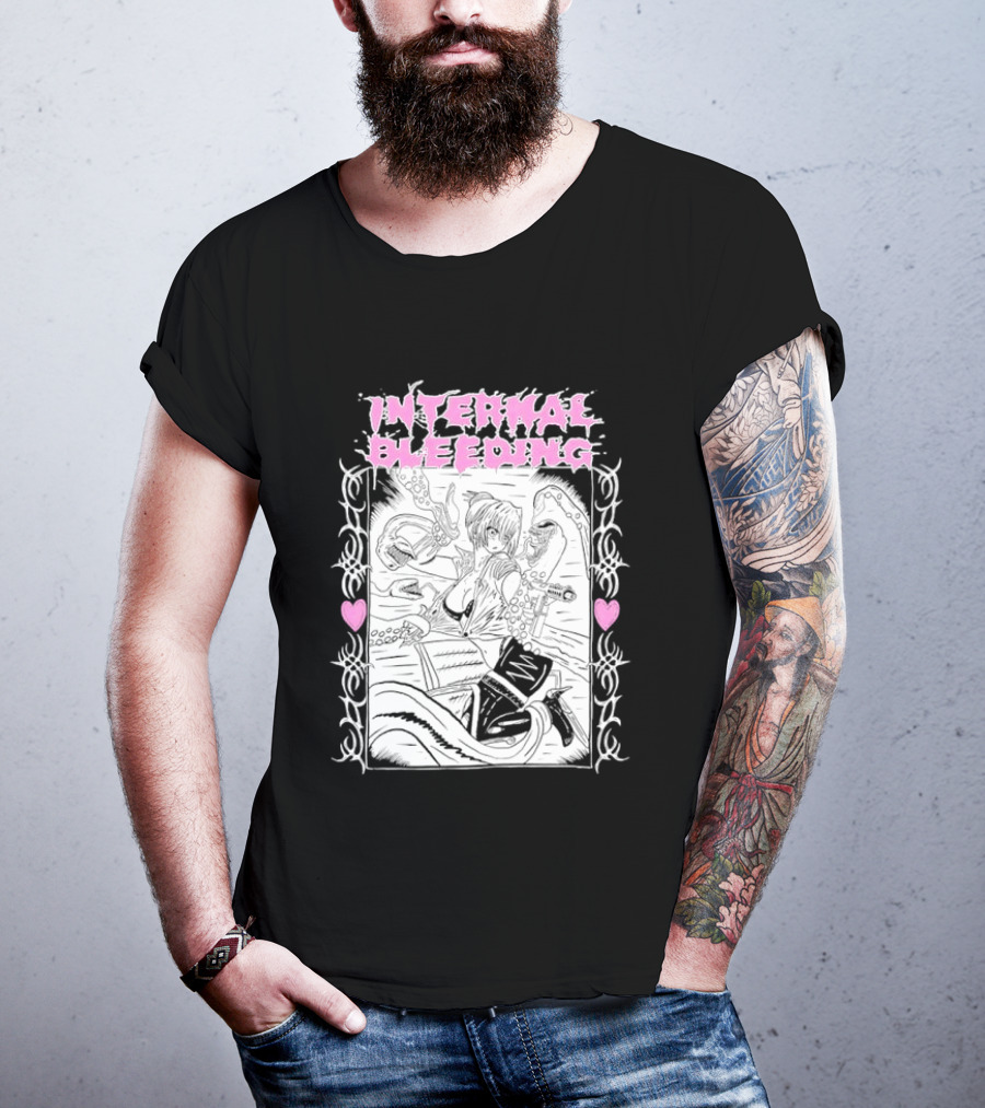 Internal Bleeding Anime Pastel Aesthetic Manga Style Hearts T-Shirt