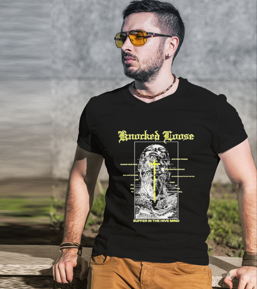 Knocked Loose Suffer In The Hive Mind Cross With Statue T-Shirt