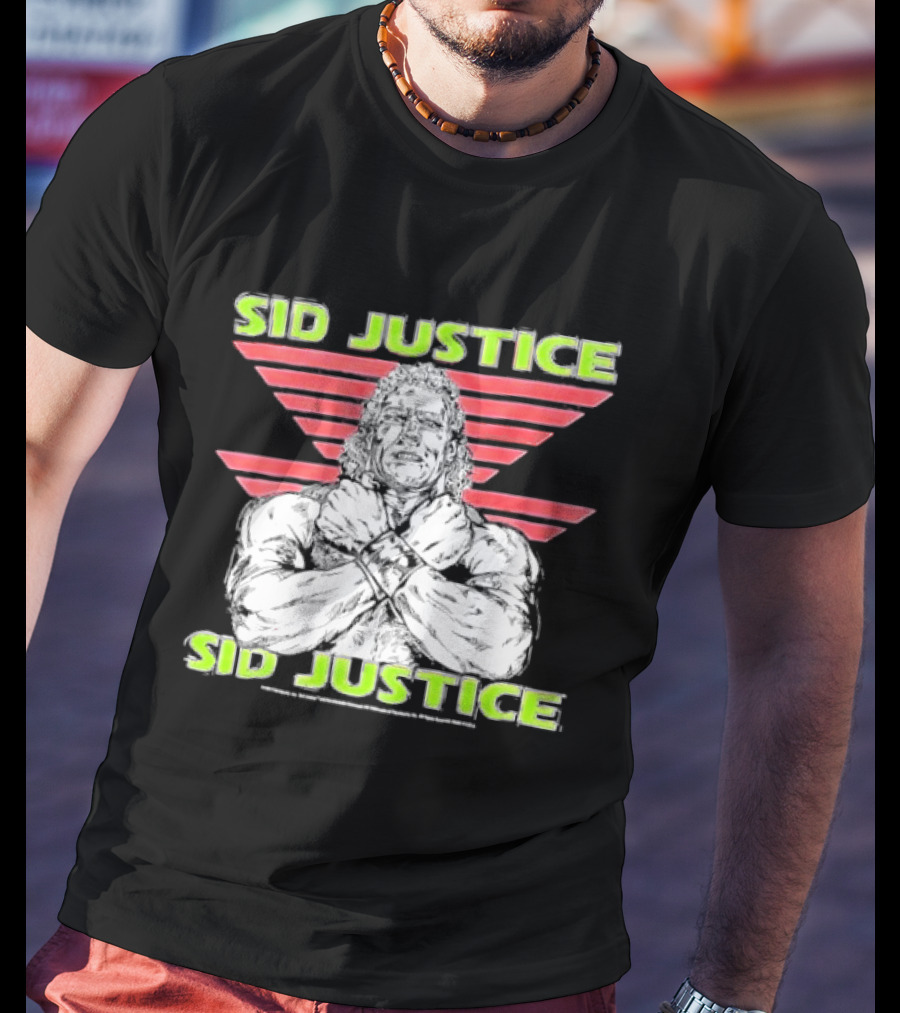 Sid Justice Wrestling Icon Retro Red T-Shirt