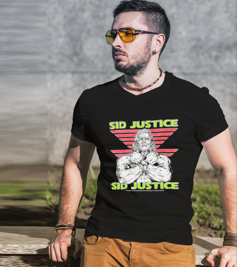 Sid Justice Wrestling Icon Retro Red T-Shirt