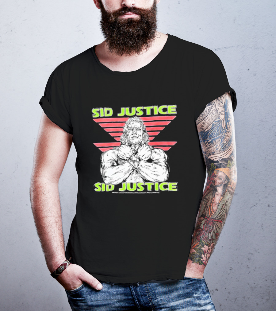 Sid Justice Wrestling Icon Retro Red T-Shirt