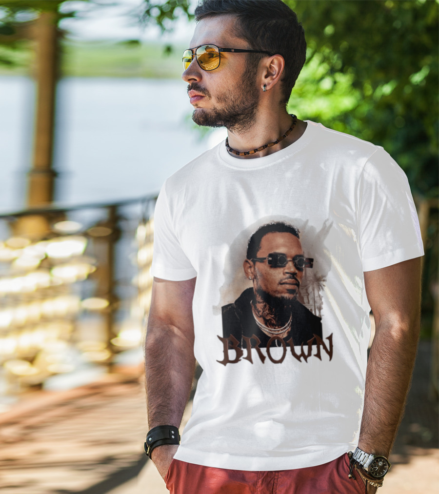 Chris Brown Highline Urban Style Sunglasses And Tattoos T-Shirt