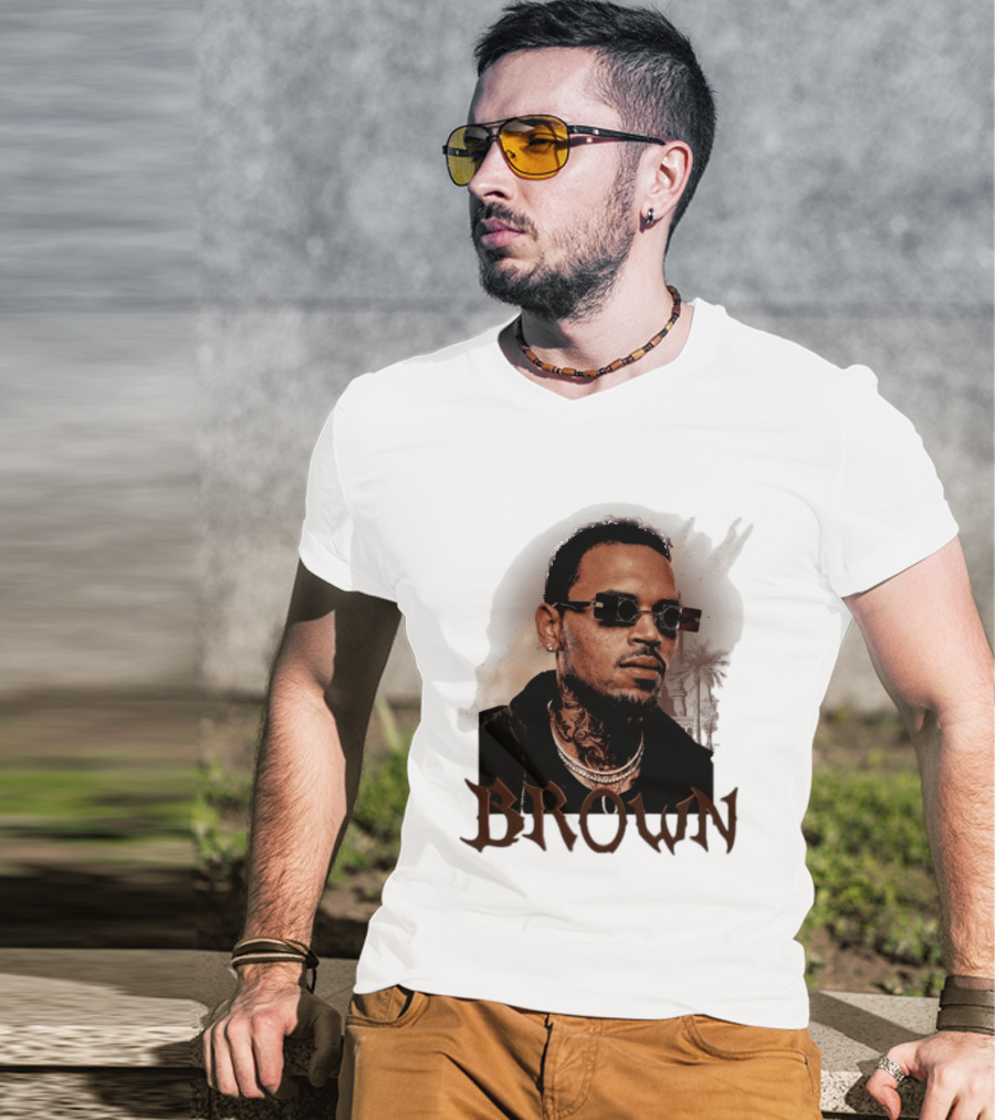 Chris Brown Highline Urban Style Sunglasses And Tattoos T-Shirt