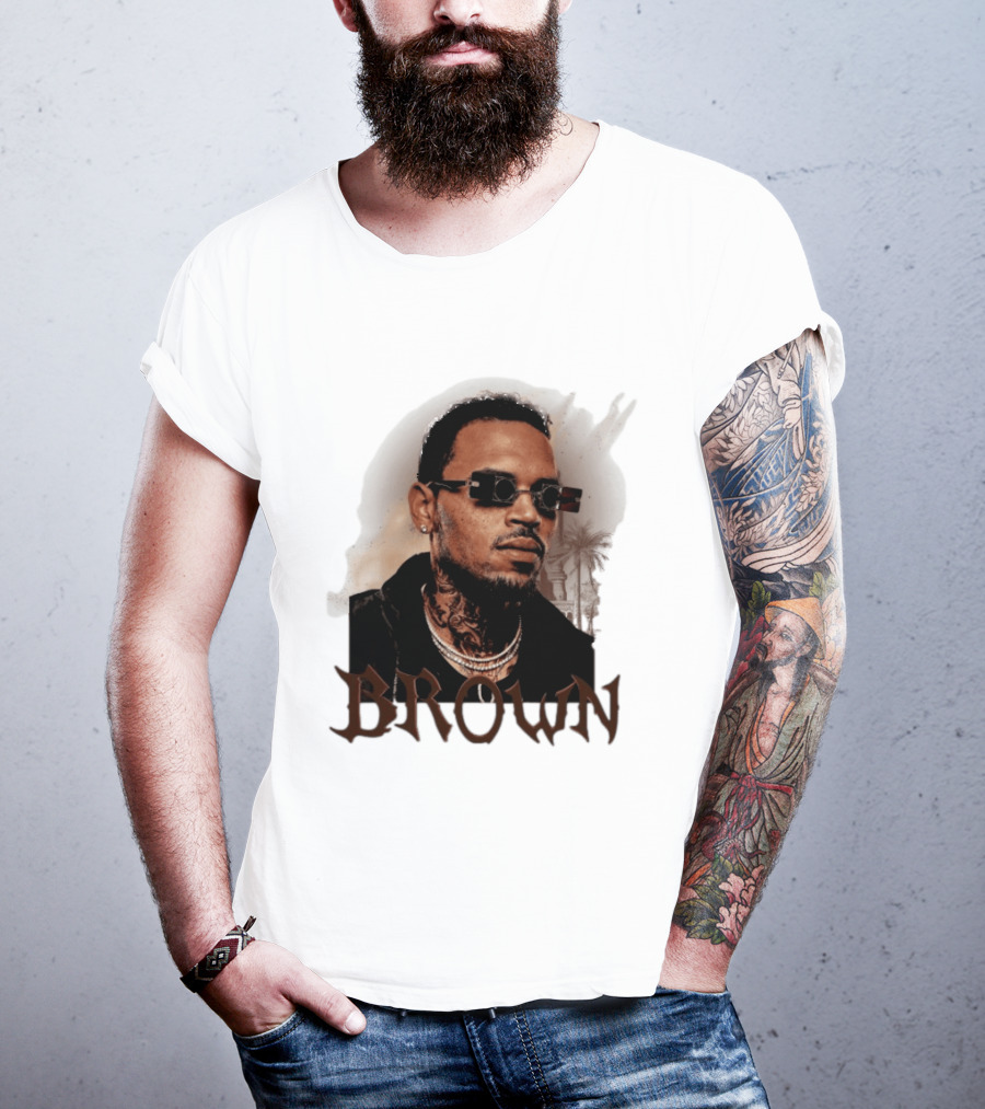 Chris Brown Highline Urban Style Sunglasses And Tattoos T-Shirt