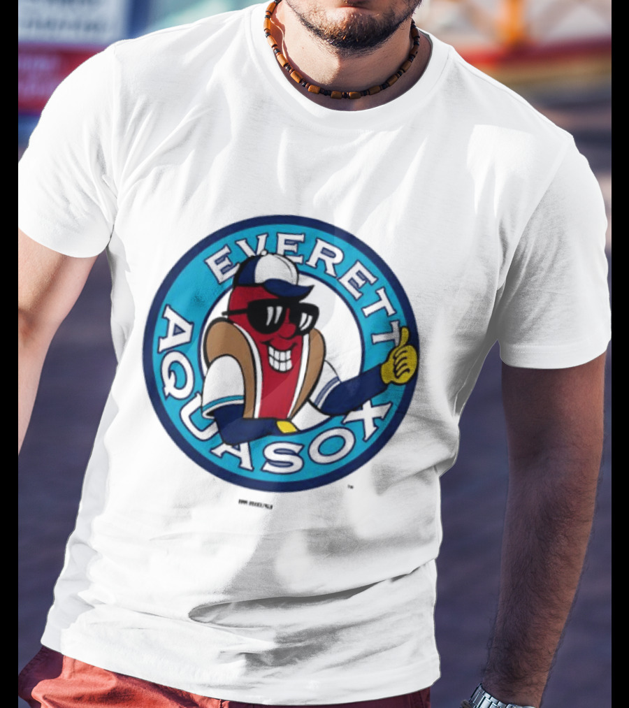 Everett AquaSox Frank Logo Baseball Team Mascot Thumbs Up T-Shirt