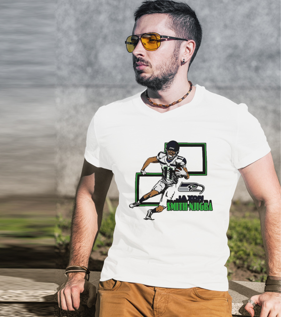 Jaxon Smith Njigba Seattle Seahawks Football Action Seahawks T-Shirt