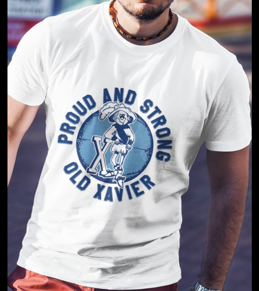 Proud And Strong Old Xavier Musketeers Retro Basketball T-Shirt