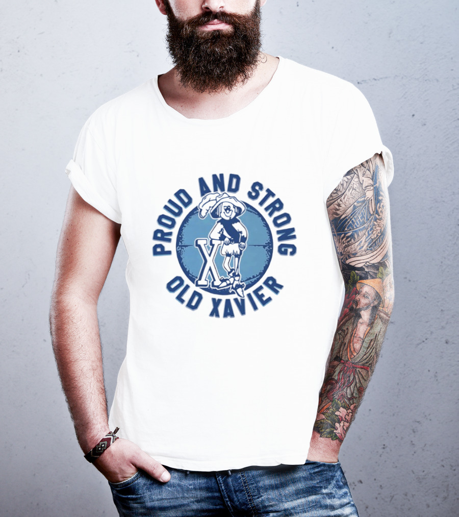 Proud And Strong Old Xavier Musketeers Retro Basketball T-Shirt