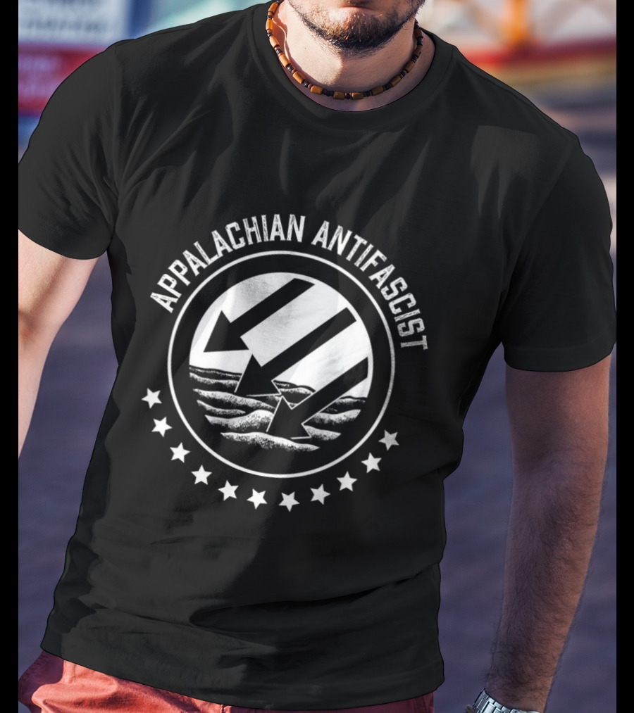 Appalachian Antifascist Symbol With Stars And Arrows T-Shirt