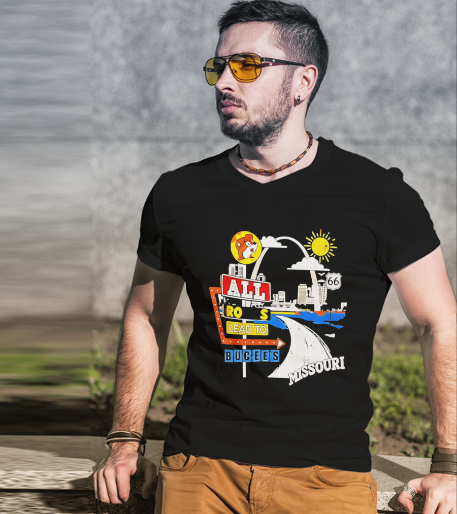 All Roads Lead To Buc Ee's Missouri Route 66 T-Shirt