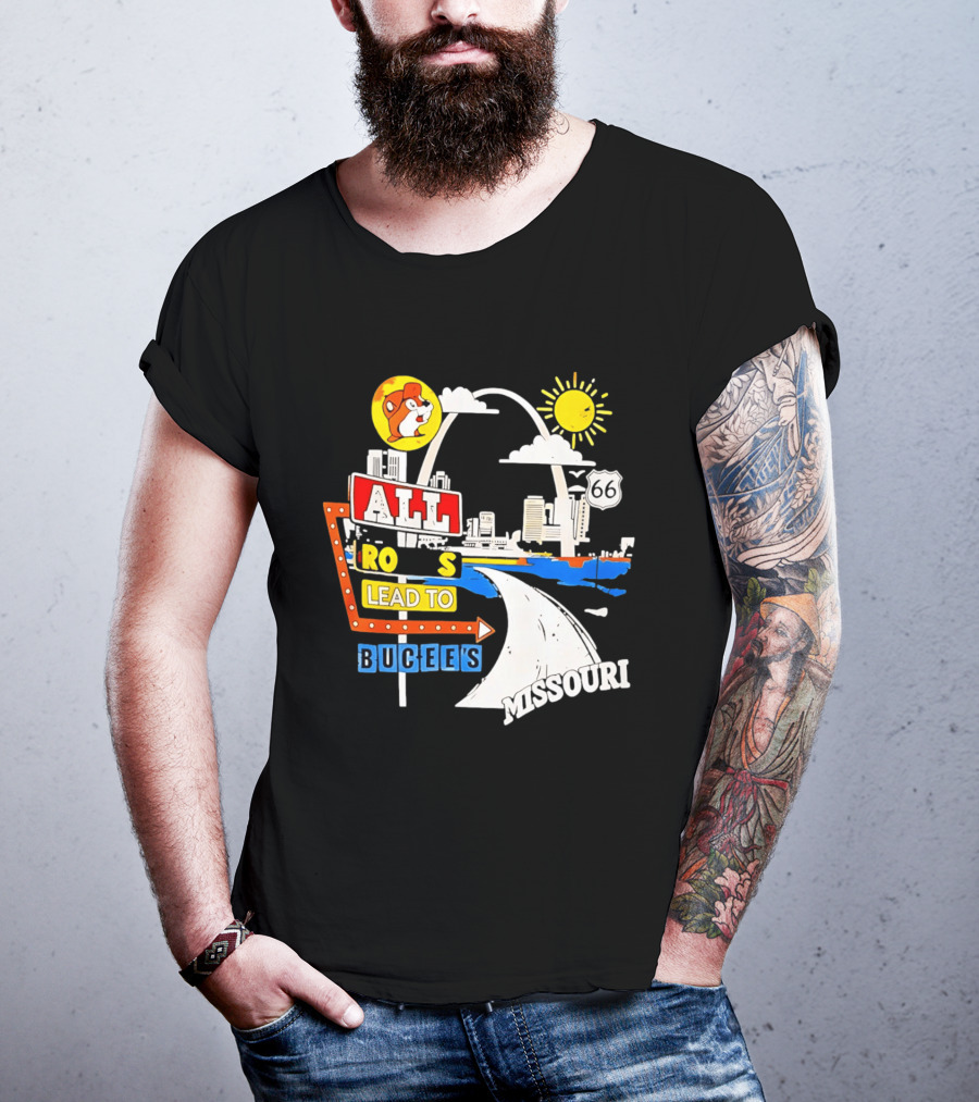 All Roads Lead To Buc Ee's Missouri Route 66 T-Shirt