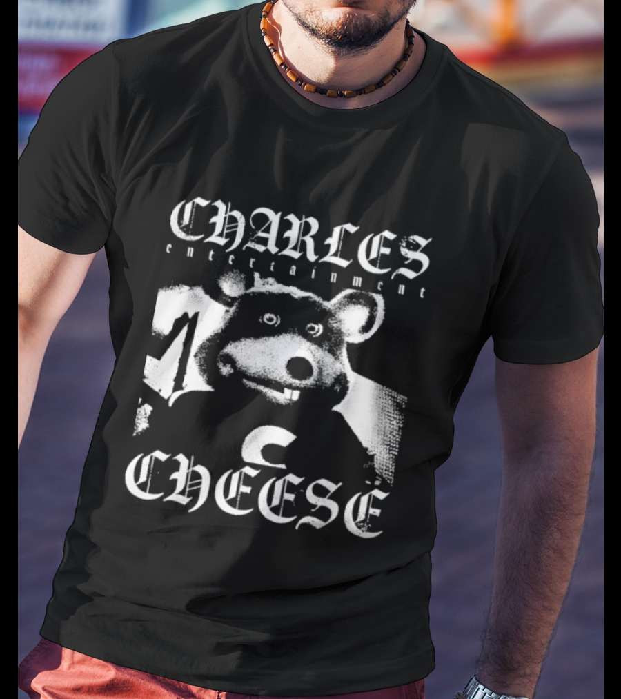 CHARLES ENTERTAINMENT CHEESE Vintage Gothic Rat T-Shirt