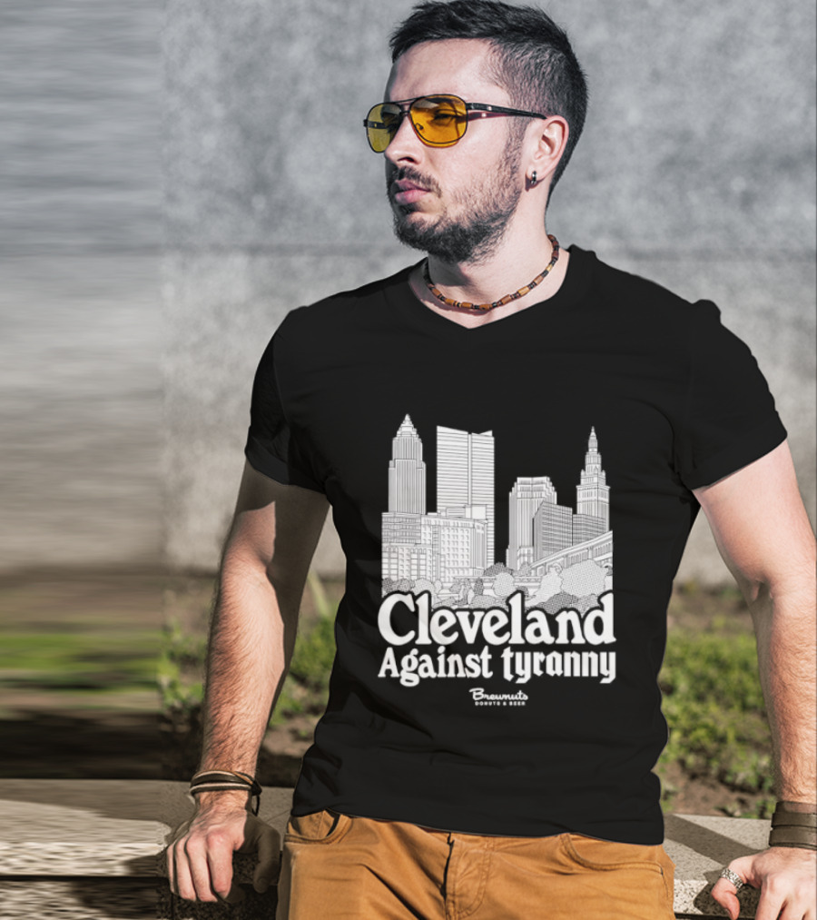 Cleveland Against Tyranny City Skyline Tower City Terminal Towers T-Shirt