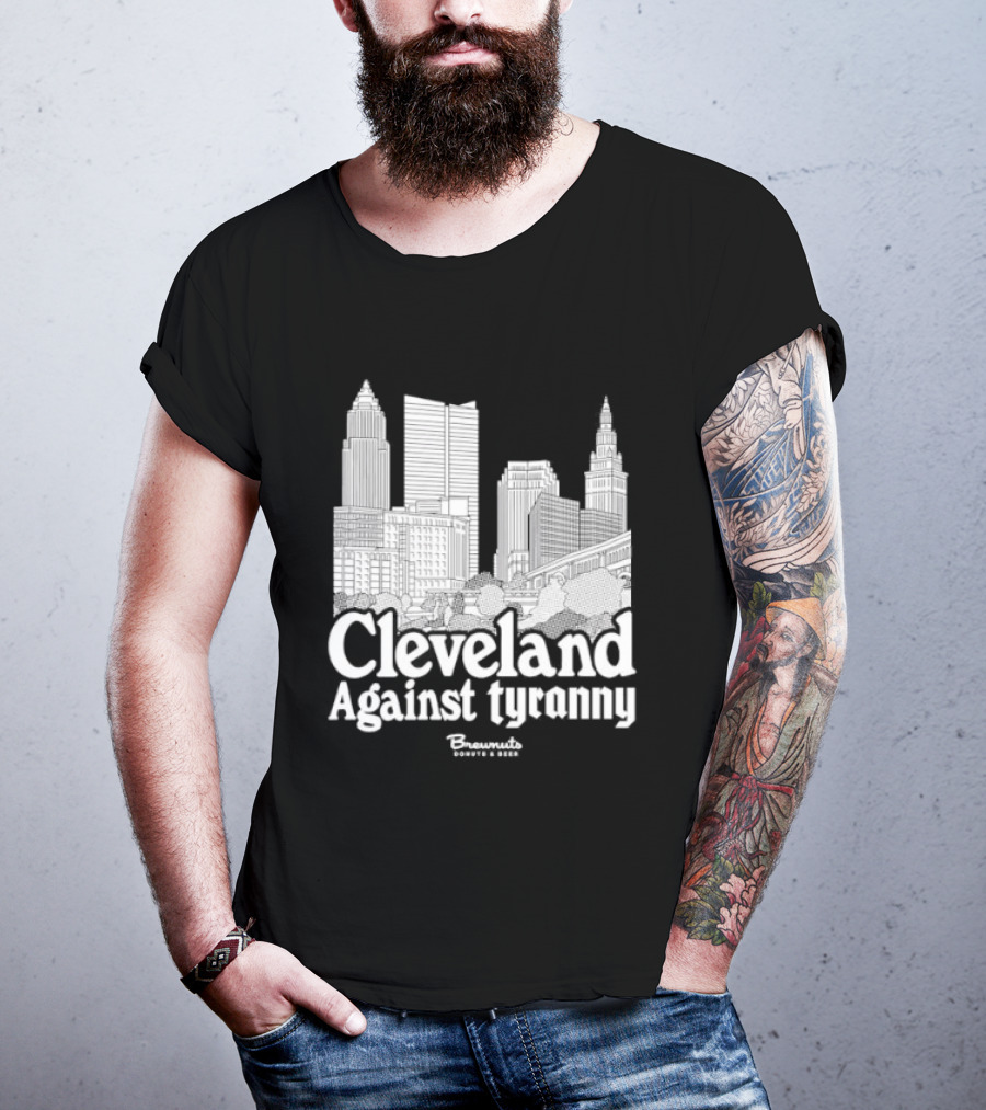 Cleveland Against Tyranny City Skyline Tower City Terminal Towers T-Shirt