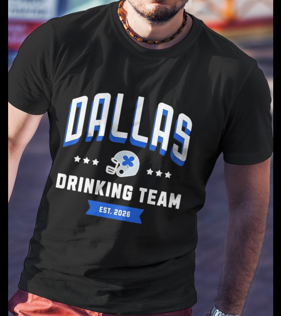 Dallas Cowboys Drinking Team St Patrick's Day Est 2026 Football Helmet Shamrock T-Shirt
