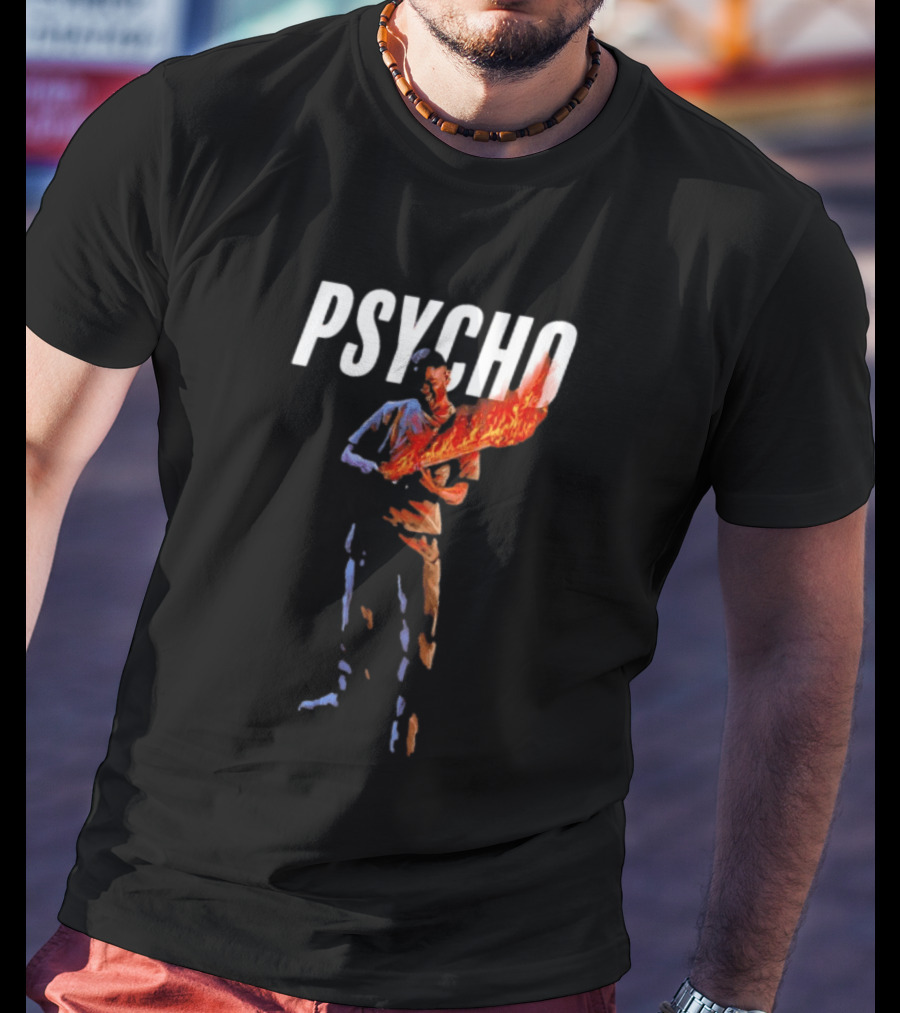 Psycho Fiery Abstract Figure T-Shirt