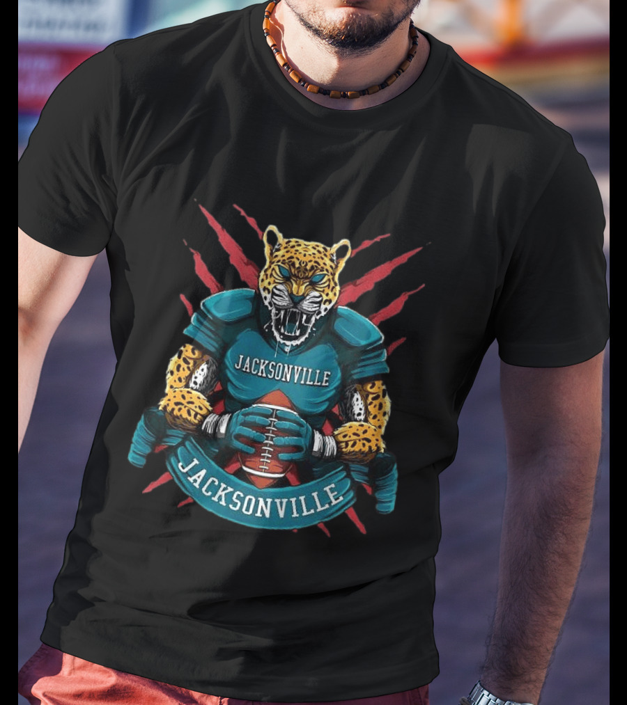 Jacksonville Jaguars Fierce Jaguar Football Defensive Beast T-Shirt
