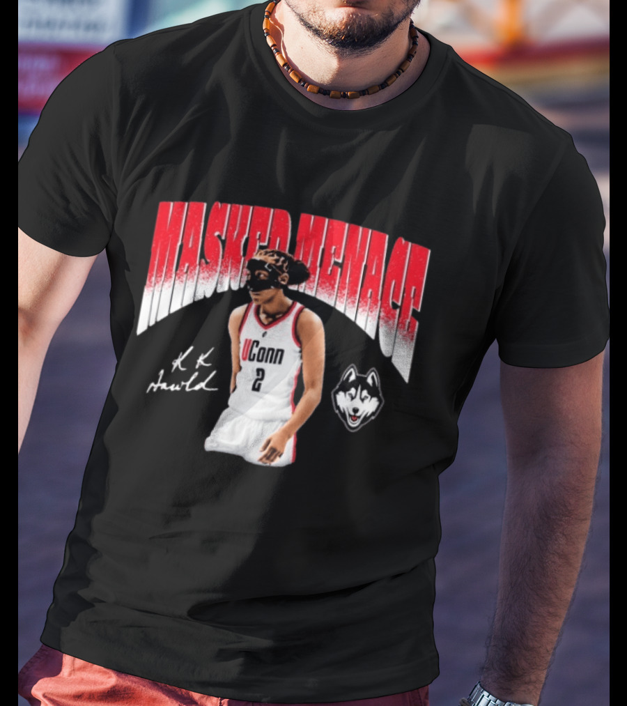 UConn Huskies KK Arnold Masked Menace Basketball Player T-Shirt
