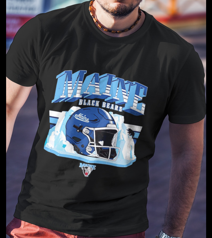 Maine Black Bears Football Helmet NCAA Team Spirit T-Shirt