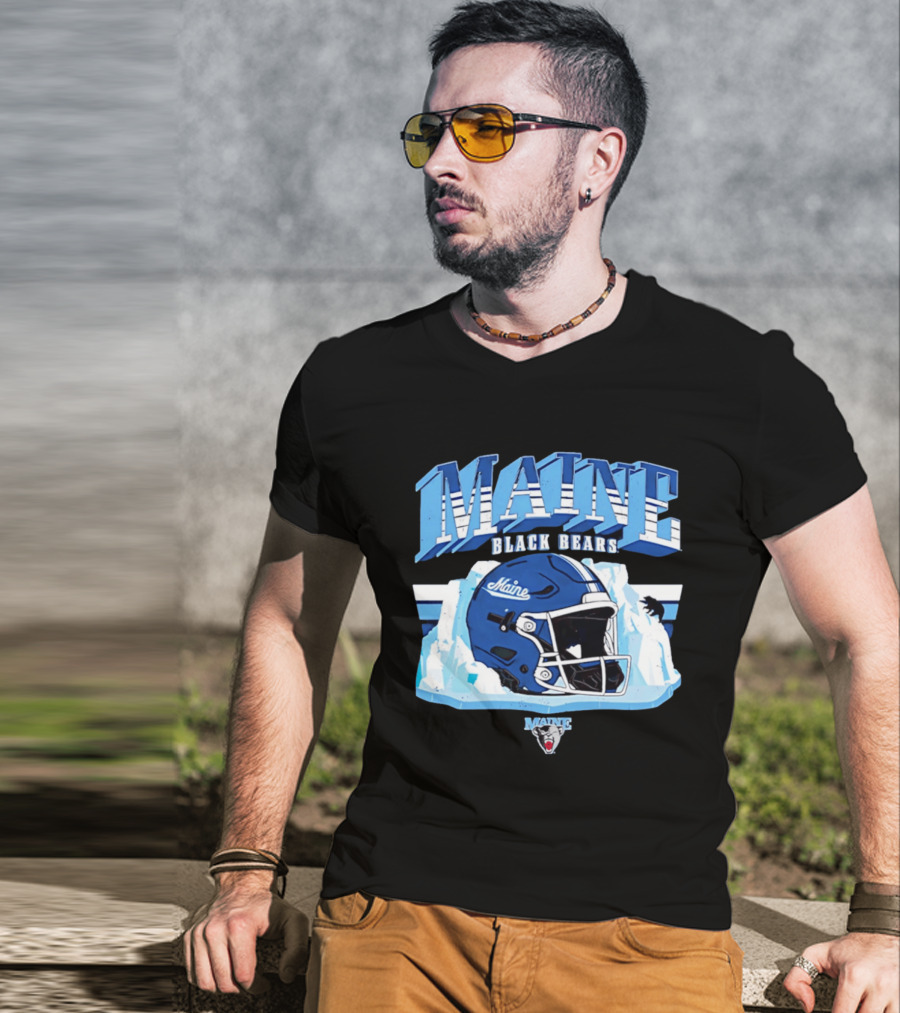 Maine Black Bears Football Helmet NCAA Team Spirit T-Shirt