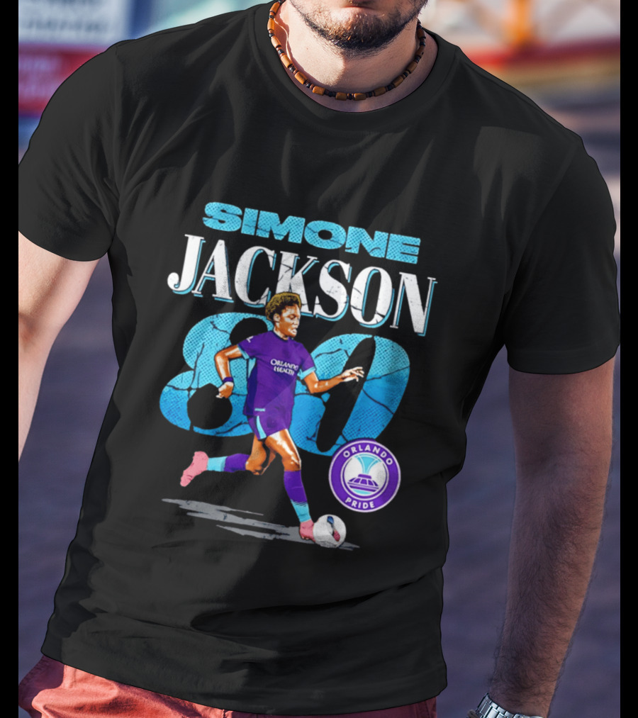 Simone Jackson Orlando Pride 80 Cracked Number Soccer T-Shirt