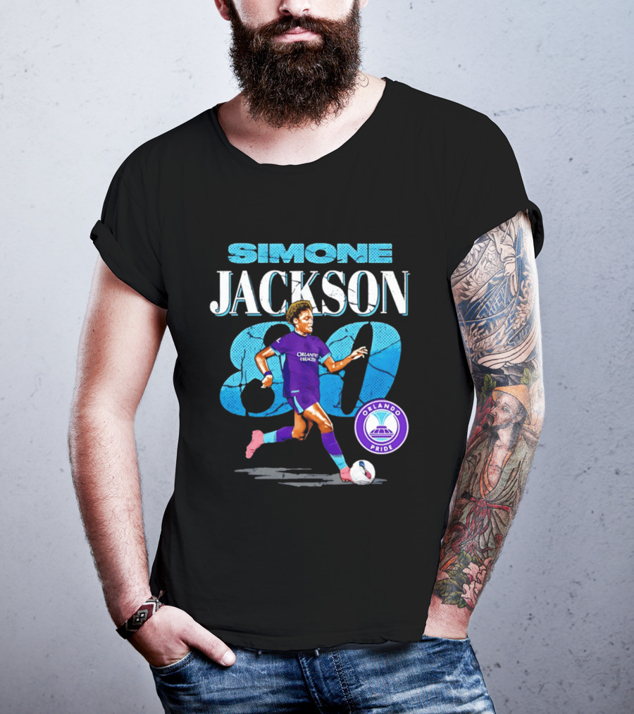 Simone Jackson Orlando Pride 80 Cracked Number Soccer T-Shirt