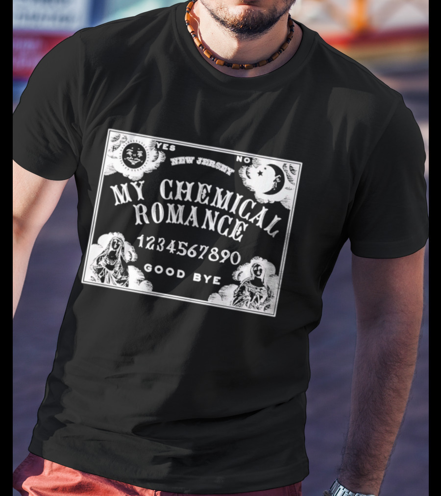 My Chemical Romance Goodbye Spirit Board Design Yes No Moon Sun Numbers T-Shirt