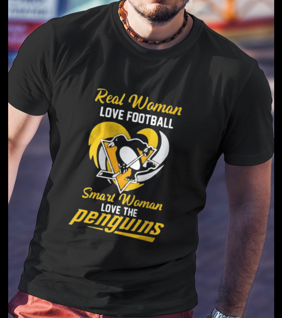 Real Woman Love Football Smart Woman Love The Penguins T-Shirt