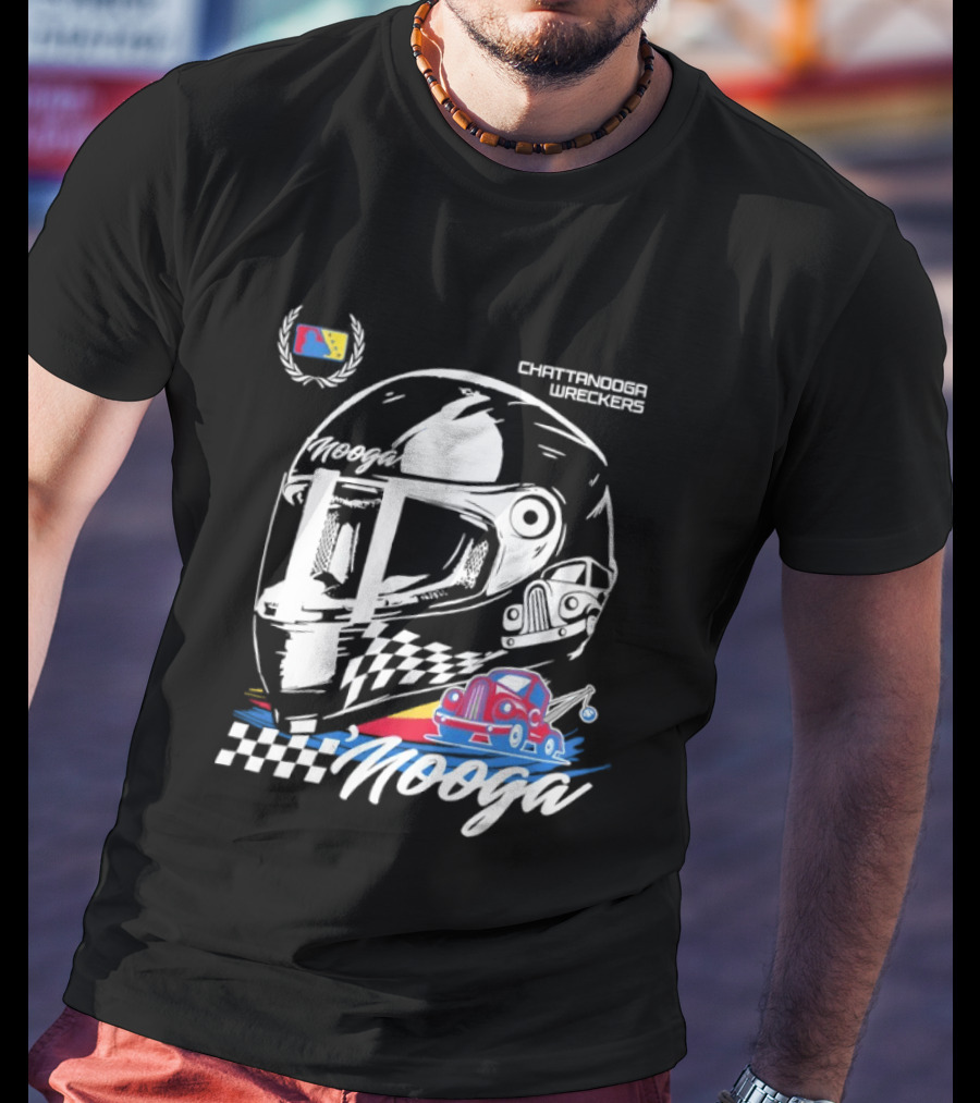 Chattanooga Lookouts L'Mooga Racing Helmet Classic Car Sketch T-Shirt
