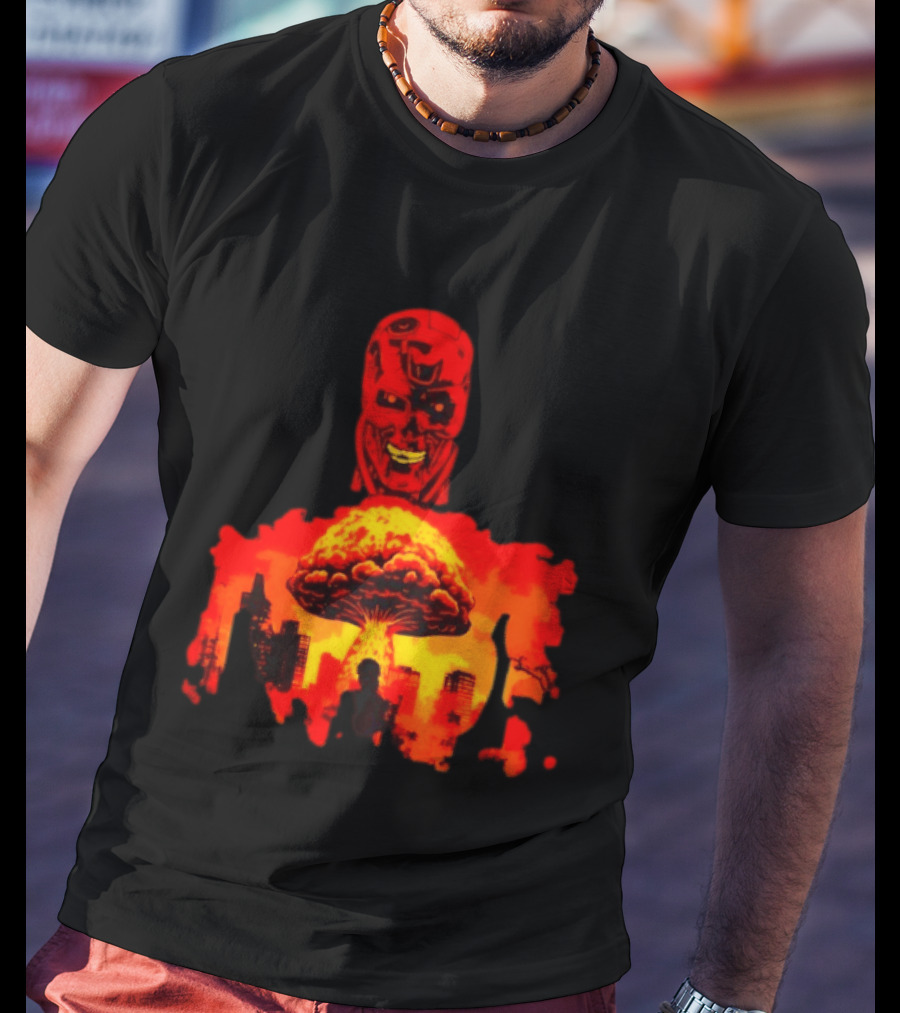 Determined Fate Skull Red Apocalypse Scene T-Shirt