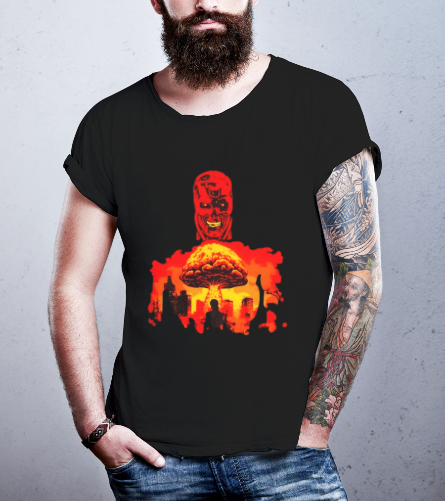 Determined Fate Skull Red Apocalypse Scene T-Shirt