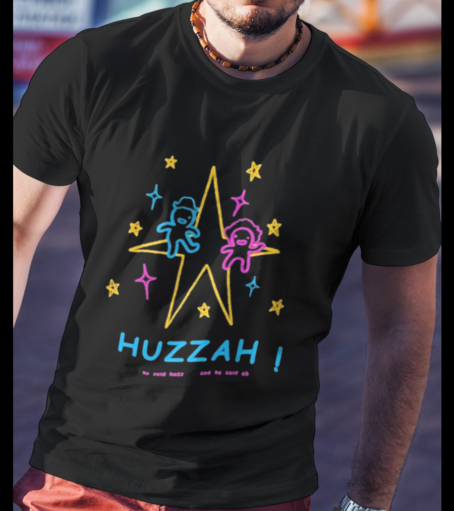 Huzzah He Said Huzz And He Said Ah Stars Colorful Cartoon Characters T-Shirt
