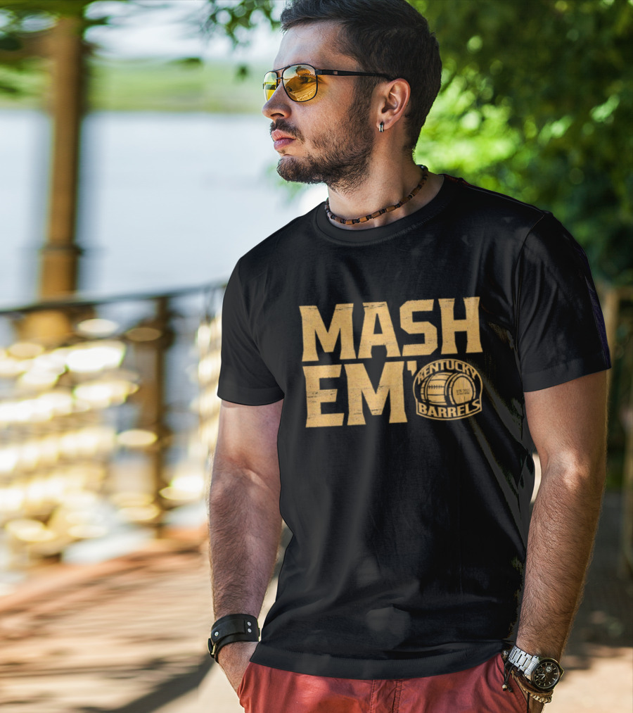 Kentucky Barrels Mash Em Football Helmet T-Shirt