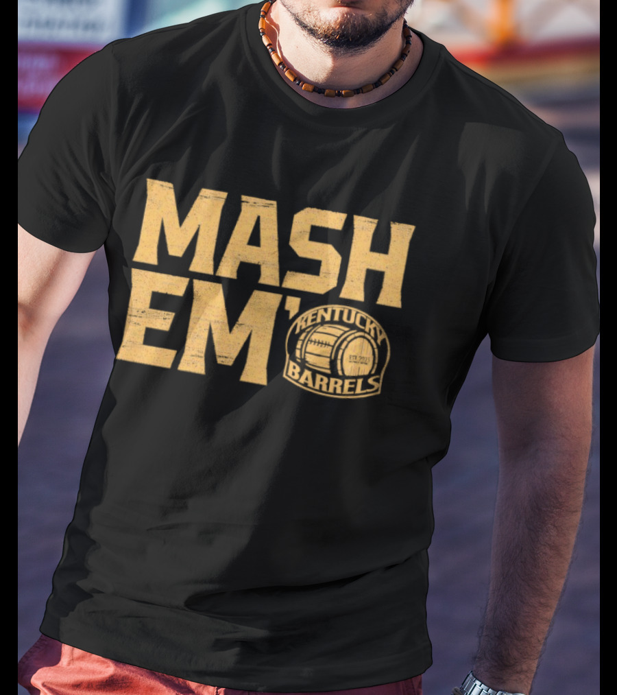 Kentucky Barrels Mash Em Football Helmet T-Shirt