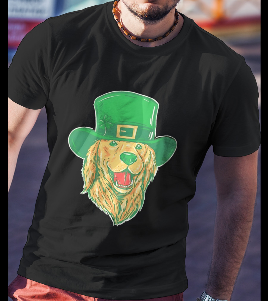 Leprechaun Golden Retriever St. Patrick's Day 2026 Celebration T-Shirt