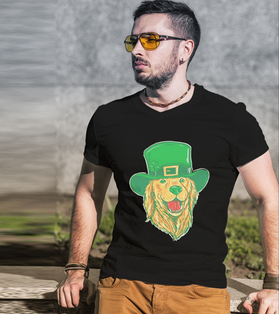 Leprechaun Golden Retriever St. Patrick's Day 2026 Celebration T-Shirt