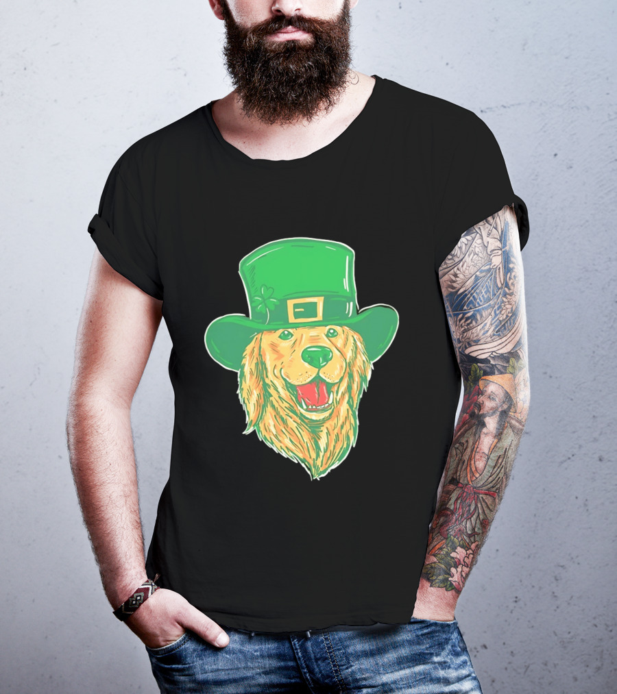 Leprechaun Golden Retriever St. Patrick's Day 2026 Celebration T-Shirt