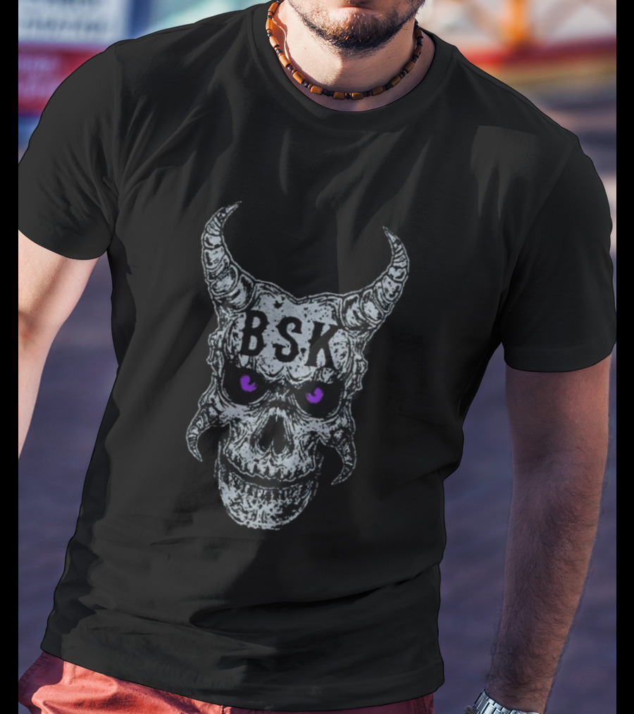 Mark Calaway The Undertaker BSK Skull Horns Purple Eyes T-Shirt