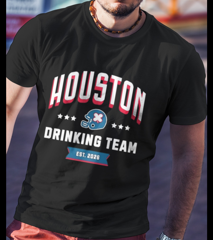 Houston Drinking Team 2026 Helmet Design Stars T-Shirt