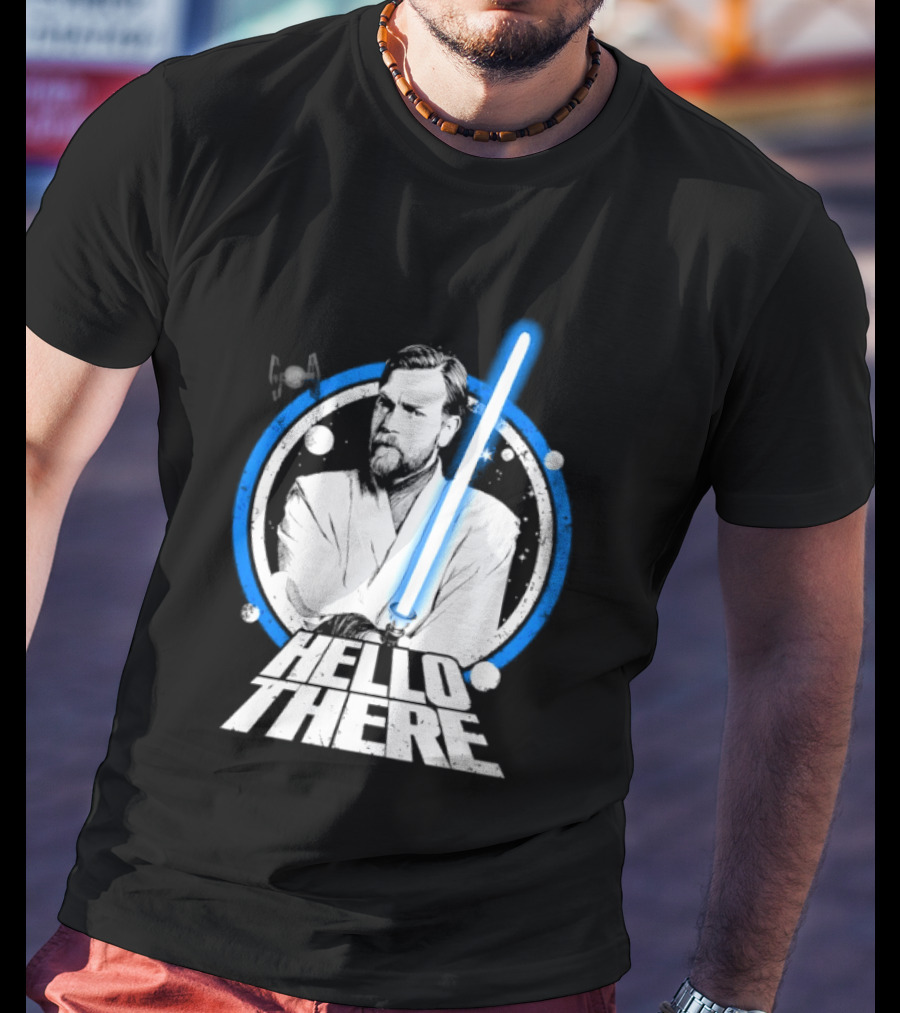 Obi Wan Kenobi Hello There Lightsaber Circle T-Shirt