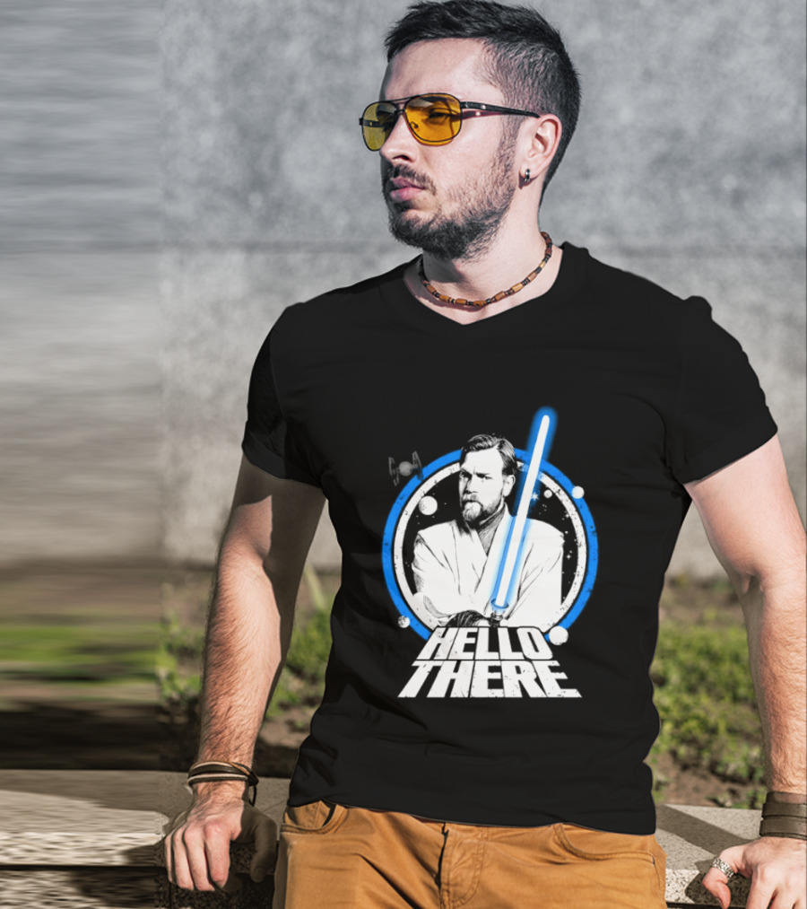 Obi Wan Kenobi Hello There Lightsaber Circle T-Shirt