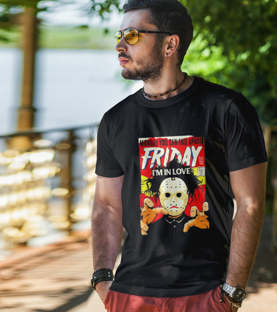 Monday You Can Fall Apart Friday I'm In Love Jason Voorhees Comic T-Shirt
