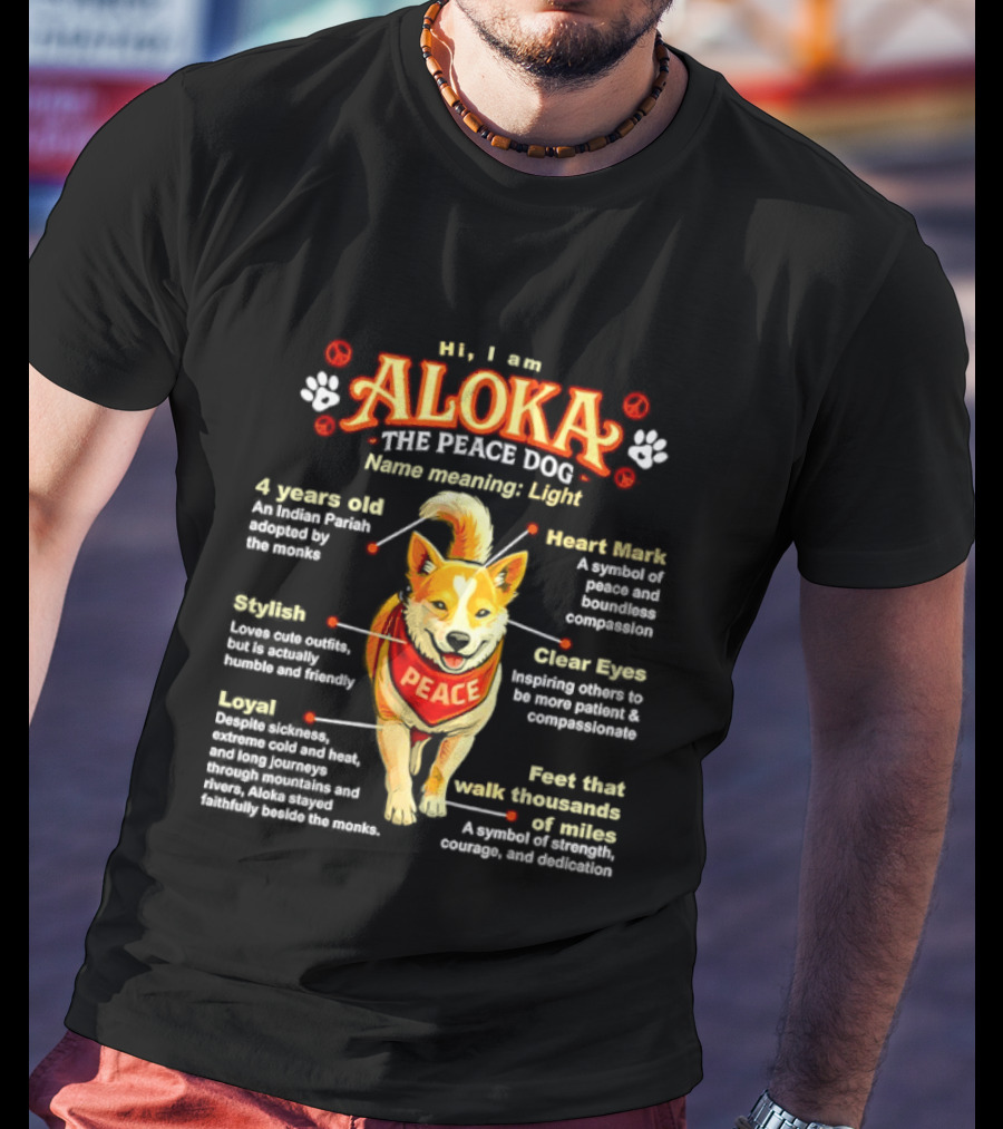 Aloka The Peace Dog Light Heart Symbol Calm Labrador Features T-Shirt