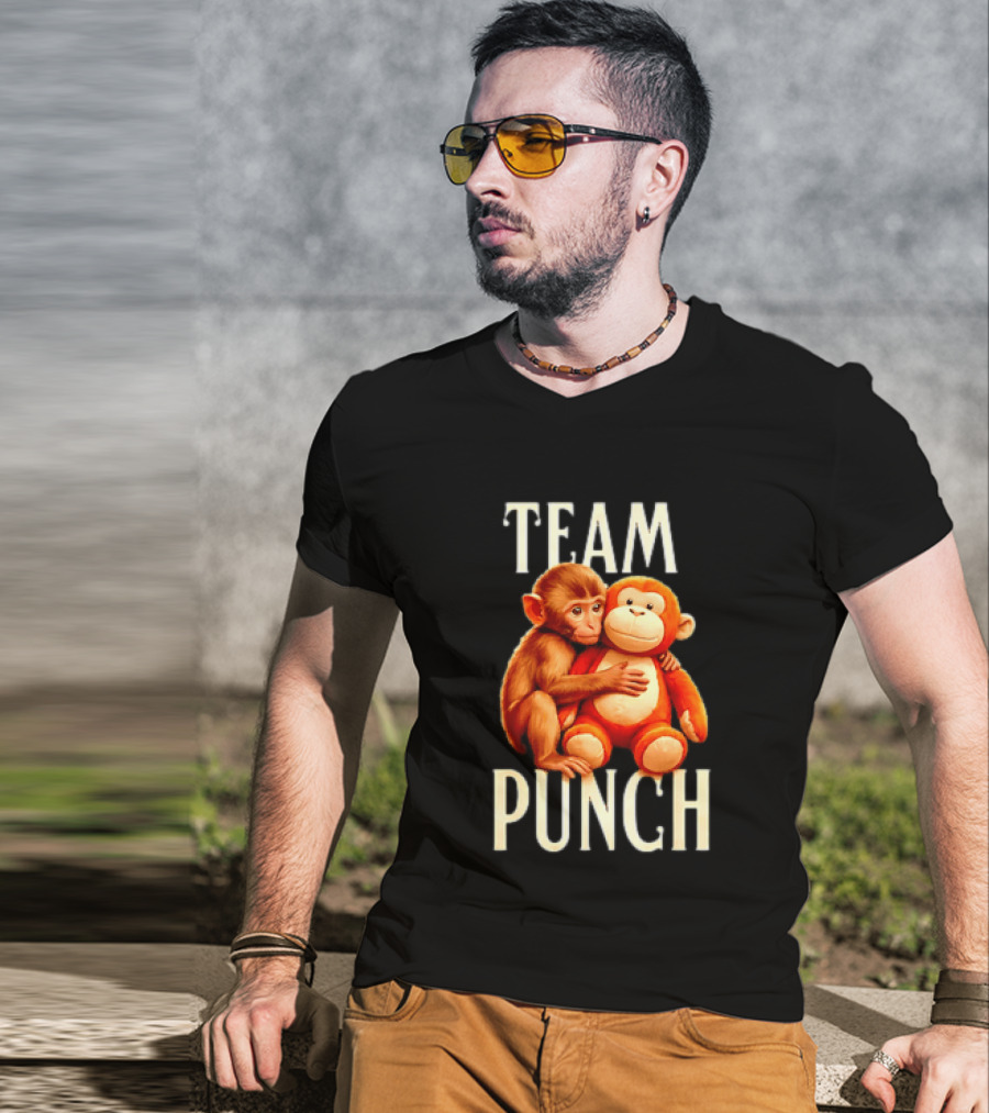 Baby Monkey Team Punch Cartoon T-Shirt
